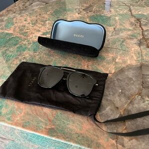 Gucci Dark-Toned Aviator Sunglasses